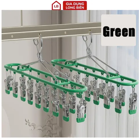 Giá Phơi Tất 18 Kẹp - Móc Treo Sấy Nhỏ Giọt Bằng Thép Không Gỉ, Tiện Lợi Cho Quần Áo Trẻ Em 814011