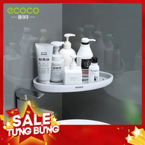 Kệ góc ecoco mẫu mới kèm miếng dính cực chắc có ảnh chụp thật 814018