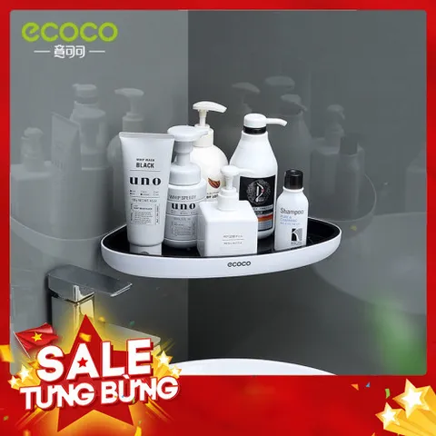 Kệ góc ecoco mẫu mới kèm miếng dính cực chắc có ảnh chụp thật 814018