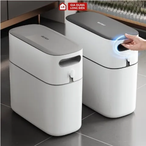 Thùng rác thông minh 12L ECOCO nắp kín tự động đóng gói 814020