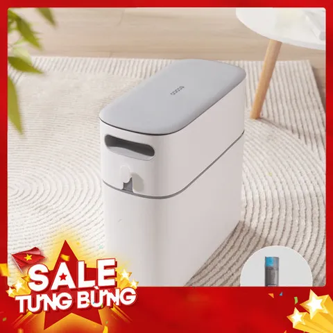 Thùng rác thông minh 12L ECOCO nắp kín tự động đóng gói 814020