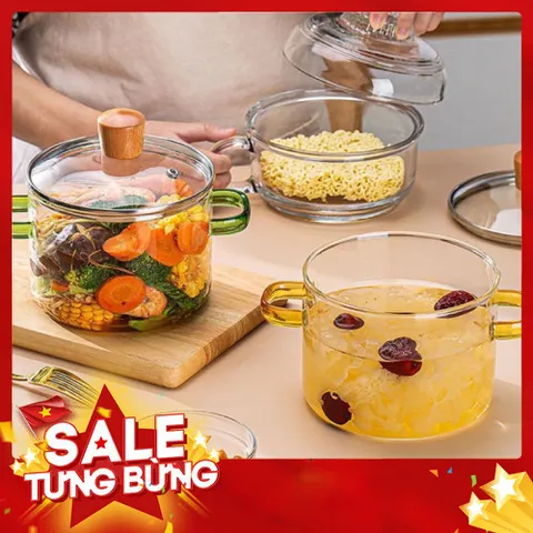 Nồi thủy tinh cao cấp chịu nhiệt độ cao với núm gấu Bear 1700ml 814035