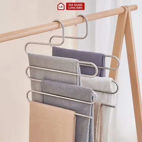 Móc Treo Quần Áo 5 Tầng Đa Năng  Hình Chữ S Bằng Kim Loại Thông Minh Tiết Kiệm Không Gian (giá sỉ) 814062