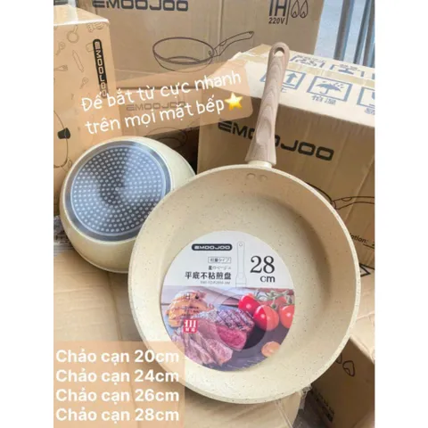 Chảo Chống Dính Bếp Từ Vân Đá Cạn Lòng 20/24/26/28cm - Chảo Dùng Mọi Loại Bếp 814070