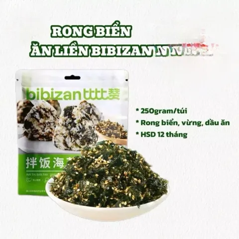 Sỉ 10 Gói Rong Biển Ăn Liền BIBIZAN Rong Biển Trộn Cơm Rong Biển Cho Bé Túi 250 Gram
