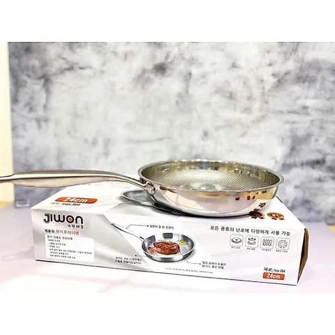 Chảo Inox Nguyên Khối 5 Lớp Jiwon - Chống Dính Vân Tổ Ong, Siêu Bền, Dùng Cho Mọi Loại Bếp 814120