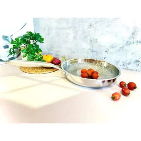 Chảo Inox Nguyên Khối 5 Lớp Jiwon - Chống Dính Vân Tổ Ong, Siêu Bền, Dùng Cho Mọi Loại Bếp 814120