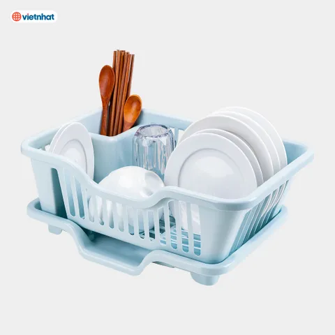 Rổ úp bát có khay hứng thoát nước tiện lợi giúp bát đĩa nhanh khô, giữ gìn vệ sinh cho phòng bếp 814152