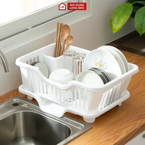 Rổ úp bát có khay hứng thoát nước tiện lợi giúp bát đĩa nhanh khô, giữ gìn vệ sinh cho phòng bếp 814152