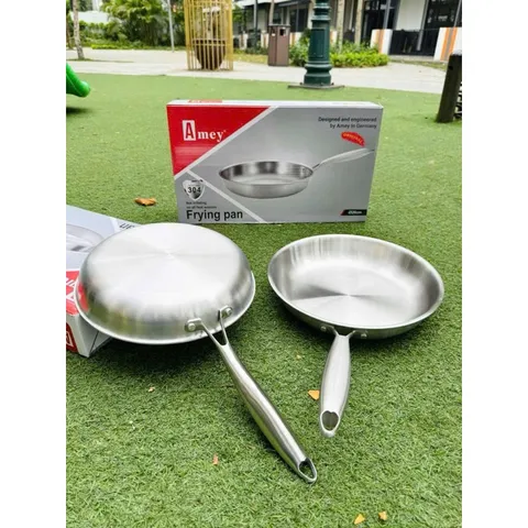 Chảo Inox Cạn Lòng Amey Chống Dính Đáy Từ - Kích Thước 26cm & 28cm Dùng Được Trên Mọi Loại Bếp 814164
