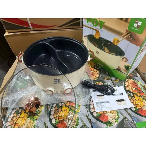Nồi Lẩu Điện 2 Ngăn MISU LOUIS MS-32 - Nồi Lẩu Uyên Ương 2 Núm Chỉnh Nhiệt Riêng Biệt, Chống Dính Cao Cấp 814184