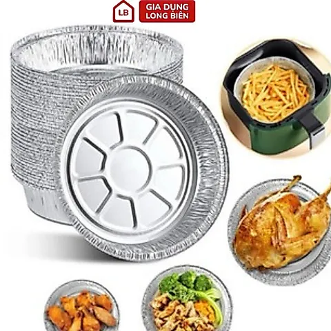 Khay Giấy Bạc Lót Nồi Chiên Không Dầu - Khuôn Giấy Bạc Nướng Size 22cm 814189