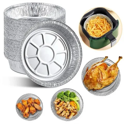 Khay Giấy Bạc Lót Nồi Chiên Không Dầu - Khuôn Giấy Bạc Nướng Size 22cm 814189