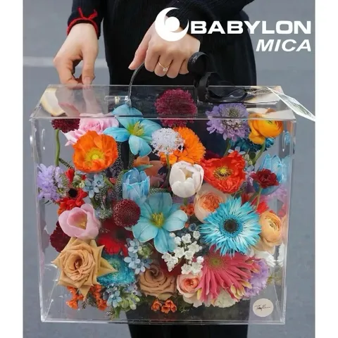 Hộp Mica Trong Suốt - Giỏ Cắm Hoa & Hộp Quà Tặng Sang Trọng, Vali Mica Mini Tiện Lợi 814194