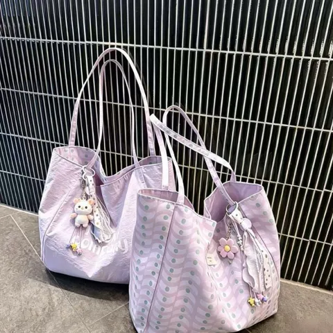 Túi Tote Vải Canvas 2 Mặt Đeo Vai Nojo Company Cao Cấp - Túi Xách Nữ Cỡ Lớn Đi Học Đi Chơi Hoạt Tiết Sóng Gợn Cá Tính 814232