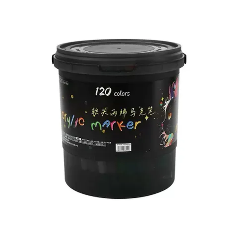 Bút Marker Acrylic Đầu Mềm 120 Màu, Bút Sơn Acrylic Vẽ Trên Mọi Chất Liệu Gỗ, Sứ, Vải, Giày - Tặng Kèm Thùng Đựng 814234