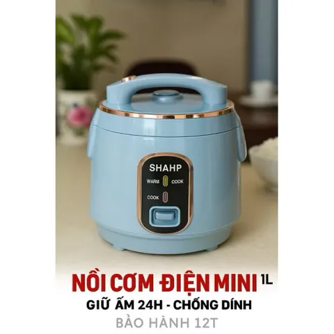 Nồi Cơm Điện SHAHP [1L/1.2L/1.8L] - Lòng Nồi Chống Dính Cao Cấp, Màu Xanh Pastel Sang Trọng - Nấu Cơm Chín Nhanh 814236