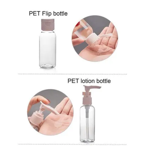 Bộ Chiết Mỹ Phẩm Du Lịch Silicon Cao Cấp - Sét Chai Lọ Chiết Dầu Gội Sữa Tắm Lotion Tiện Lợi Kháng Khuẩn Có Túi Zip 814245