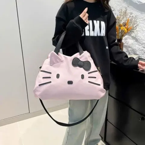 Túi Xách Du Lịch Hello Kitty Hồng Pastel - Túi Đựng Đồ Cá Nhân Cỡ Lớn, Có Quai Gài Vali Tiện Lợi 814246