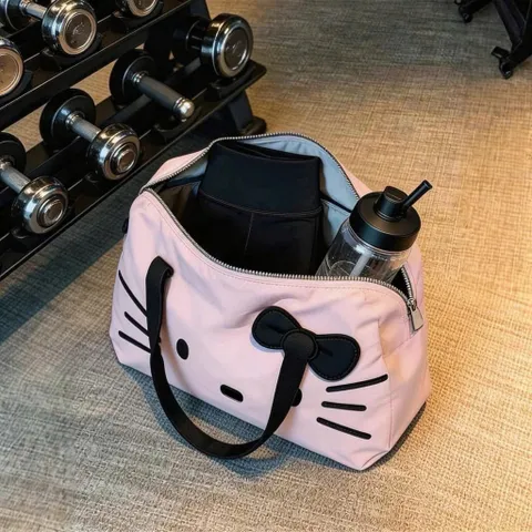 Túi Xách Du Lịch Hello Kitty Hồng Pastel - Túi Đựng Đồ Cá Nhân Cỡ Lớn, Có Quai Gài Vali Tiện Lợi 814246