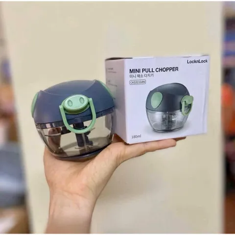 Máy Xay Tỏi Ớt LocknLock CKS321GRN (180ml) - Dụng Cụ Kéo Tay Mini Đa Năng Xay Gia Vị, Rau Củ Chính Hãng 814247