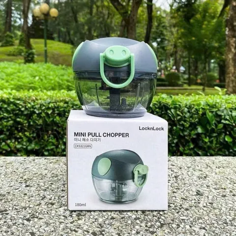 Máy Xay Tỏi Ớt LocknLock CKS321GRN (180ml) - Dụng Cụ Kéo Tay Mini Đa Năng Xay Gia Vị, Rau Củ Chính Hãng 814247