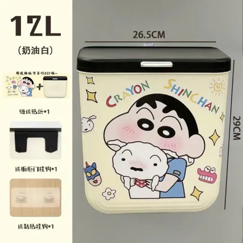 Thùng Rác Treo Tủ Bếp Dán Tường Shin Chan Đáng Yêu - Dung Tích 8L - 12L Tiện Lợi 814275