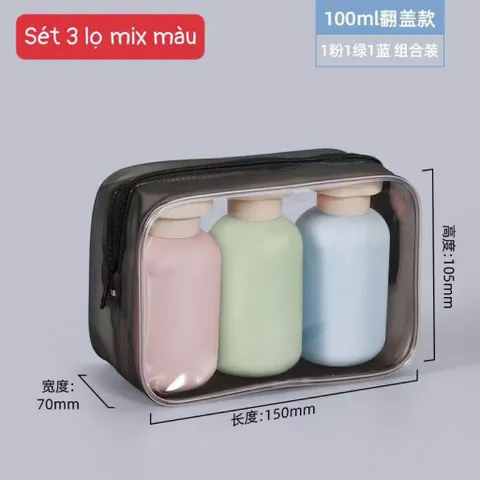 Bộ 3 Lọ Chiết Mỹ Phẩm Du Lịch Silicon Cao Cấp – Sét Chiết Mỹ Phẩm Tiện Lợi, Chống Rò Rỉ, Đủ Màu Pastel Xinh Xắn 814276