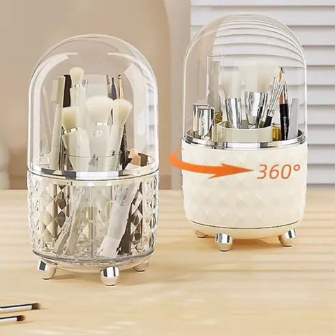 Ống Đựng Cọ Trang Điểm Xoay 360 Độ Có Nắp Đậy - Hộp Đựng Cọ Mỹ Phẩm Chống Bụi Decor Bàn Trang Điểm Sang Trọng 814282