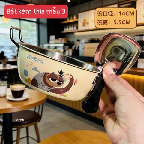 Bát Inox Cho Bé Ăn Dặm Zootopia Kèm Thìa – Bát Ăn Chống Nóng Cách Nhiệt Cao Cấp, Họa Tiết Hoạt Hình Đáng Yêu 814284