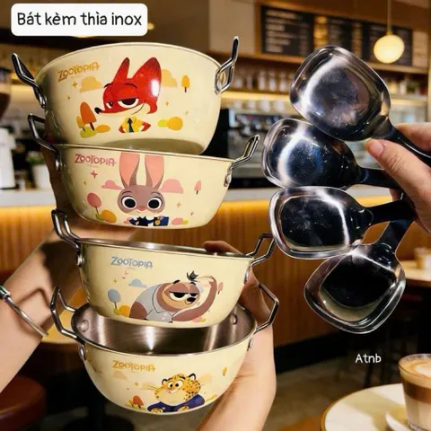 Bát Inox Cho Bé Ăn Dặm Zootopia Kèm Thìa – Bát Ăn Chống Nóng Cách Nhiệt Cao Cấp, Họa Tiết Hoạt Hình Đáng Yêu 814284