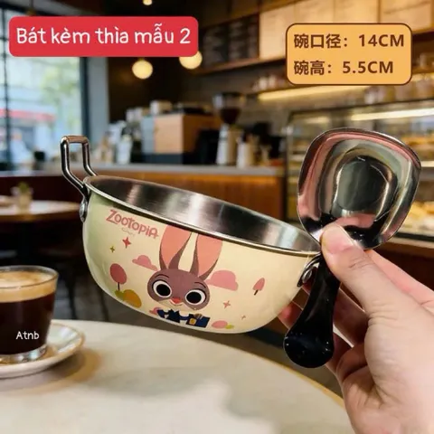 Bát Inox Cho Bé Ăn Dặm Zootopia Kèm Thìa – Bát Ăn Chống Nóng Cách Nhiệt Cao Cấp, Họa Tiết Hoạt Hình Đáng Yêu 814284