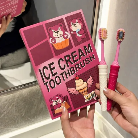 Sét 4 Bàn Chải Đánh Răng Ice Cream Lông Tơ Siêu Mềm Mịn - Bộ Bàn Chải Đánh Răng Hàn Quốc Có Hộp Đựng Cao Cấp 814296