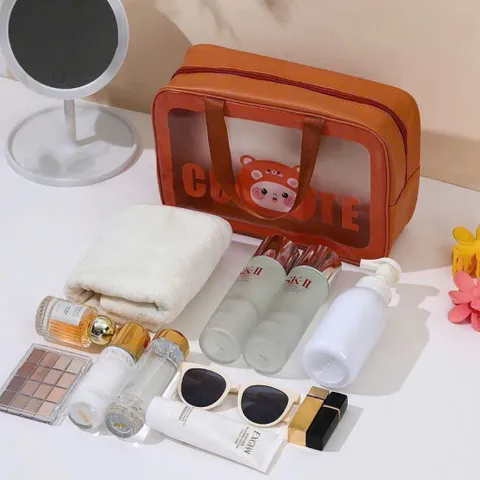 Set 3 Túi Đựng Mỹ Phẩm Trong Suốt Hình Gấu Cute – Túi Du Lịch, Túi Đựng Đồ Cá Nhân Tiện Lợi 814307