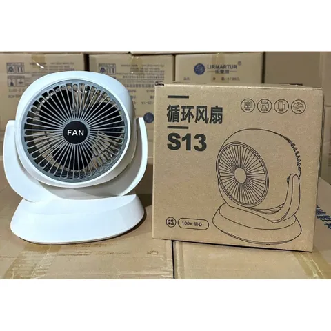 Quạt Tích Điện Mini 2 Màu (Trắng & Hồng) - Pin Sạc, Đa Năng, Xoay Linh Hoạt 814308