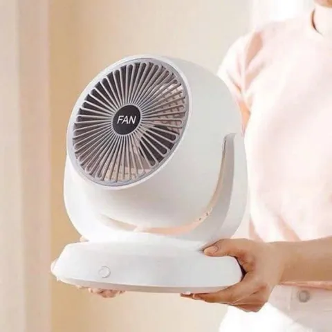 Quạt Tích Điện Mini 2 Màu (Trắng & Hồng) - Pin Sạc, Đa Năng, Xoay Linh Hoạt 814308