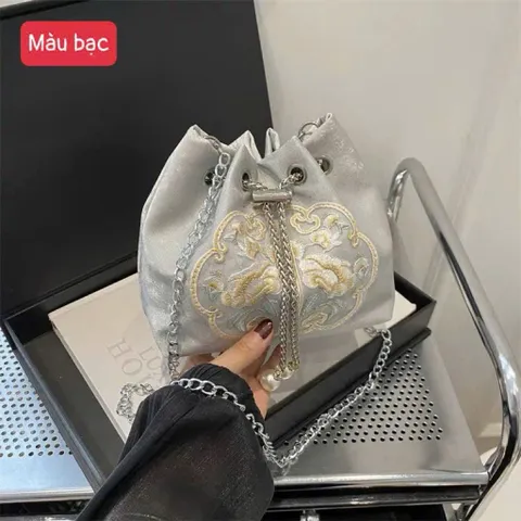 Túi Đeo Vai Xô Thêu Phong Cách Quốc Gia - Dung Tích Lớn, Thời Trang Nữ 814317