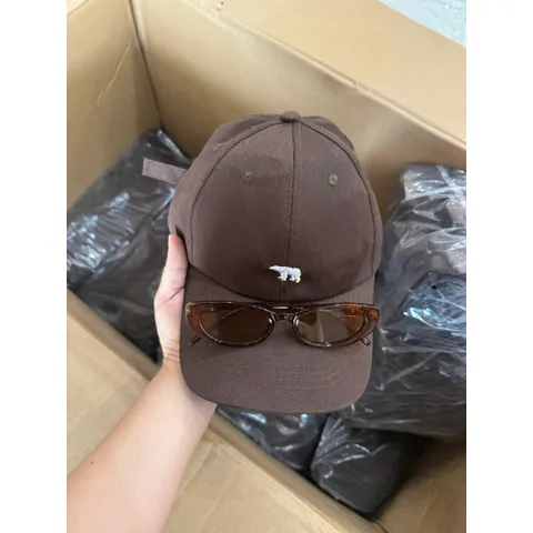 Combo Mũ Lưỡi Trai Thêu Gấu Trắng & Mắt Kính Nâu Vintage - Set Phụ Kiện Thời Trang Nam Nữ Phong Cách Hàn Quốc 814344