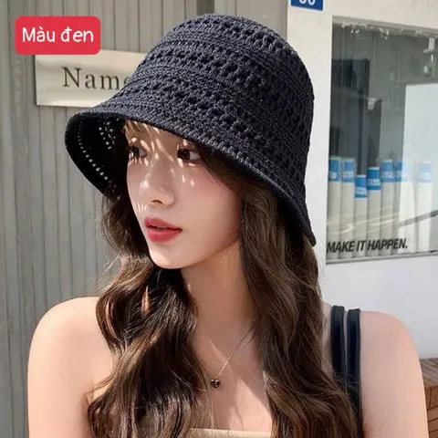 Mũ Bucket Len Dệt Kim Nữ Họa Tiết Hàn Quốc - Nón Tai Bèo Len Mềm Thoáng Khí Nhiều Màu Thời Trang Xu Hướng Mới 814353
