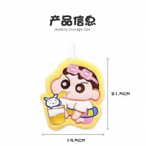 Combo 2 Khăn Lau Tay Nhà Bếp Hình Cu Shin Bút Chì Siêu Thấm Hút – Khăn Lau Đa Năng Sợi Bông San Hô Có Móc Treo Decor 814350