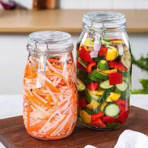 Bình Thủy Tinh Nắp Cài Kín Hơi 1L 2L 3L - Hũ Ngâm Hoa Quả, Đựng Thực Phẩm Cao Cấp 814354