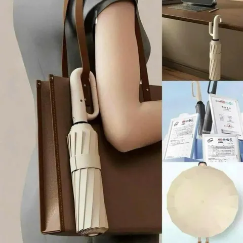 Ô Dù Gấp Gọn Tự Động Cán Chữ U Cao Cấp - Ô Chống Tia UV, Chống Nắng Che Mưa Thiết Kế Móc Treo Tiện L 814360