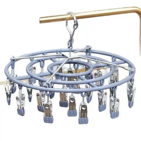 Móc Tròn Phơi Quần Áo Trẻ Em, Đồ Nhỏ 24 Kẹp Siêu Chắc Khỏe - Móc Treo Đa Năng Chống Bay 814367