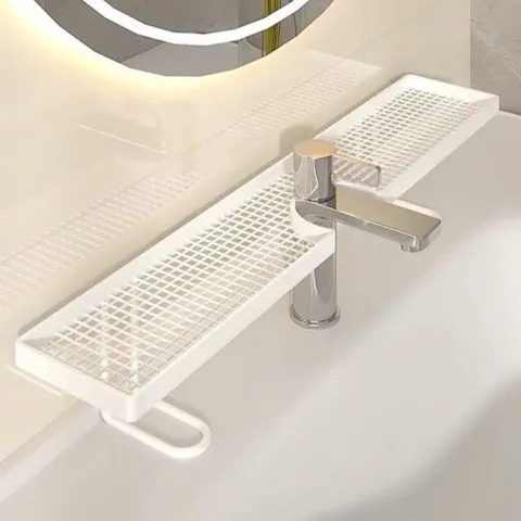 Kệ Để Đồ Nhà Tắm Trên Vòi Nước Thông Minh Ecoco, Kệ Lavabo Để Mỹ Phẩm Bàn Chải Đánh Răng Thoát Nước Cao Cấp Cạnh Bo Tròn 814382
