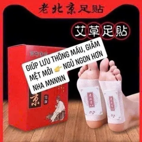 Hộp 50 Miếng Dán Chân Thải Độc Lão Bắc Kinh - Miếng Dán Thải Độc Bàn Chân Ngải Cứu Giúp Ngủ Ngon, Lưu Thông Máu 814398