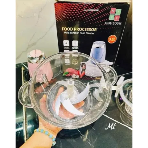 Máy Xay Thịt Đa Năng 3.5L Công Suất 1800W – Máy Xay Thực Phẩm Gia Đình Cối Thủy Tinh Dày, Lưỡi Dao Inox 4 Cánh Xay 814401