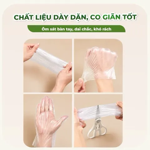 Găng tay đa dụng TPE Top Gia cao cấp dai mềm vượt trội, Hộp 300 cái thiết kế rút treo tiện lợi dùng nấu ăn 814405