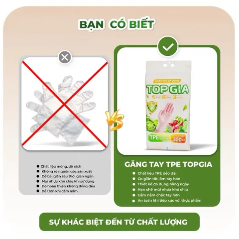 Găng tay đa dụng TPE Top Gia cao cấp dai mềm vượt trội, Hộp 300 cái thiết kế rút treo tiện lợi dùng nấu ăn 814405