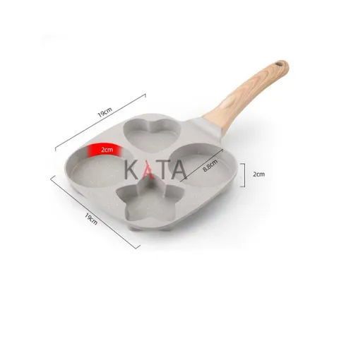 Chảo 4 Ngăn Chống Dính Vân Đá Cao Cấp - Chảo Làm Bánh Ốp La Tạo Hình Tim, Ngôi Sao Tiện Lợi (Dùng Cho Mọi Loại Bếp) 814409