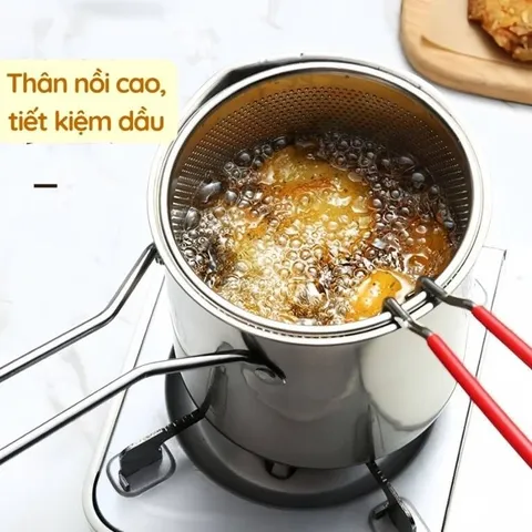 Nồi Chiên Ngập Dầu Có Tay Cầm Kèm Rổ Lọc - Chất Liệu Thép Không Gỉ, Tiện Lợi 814433